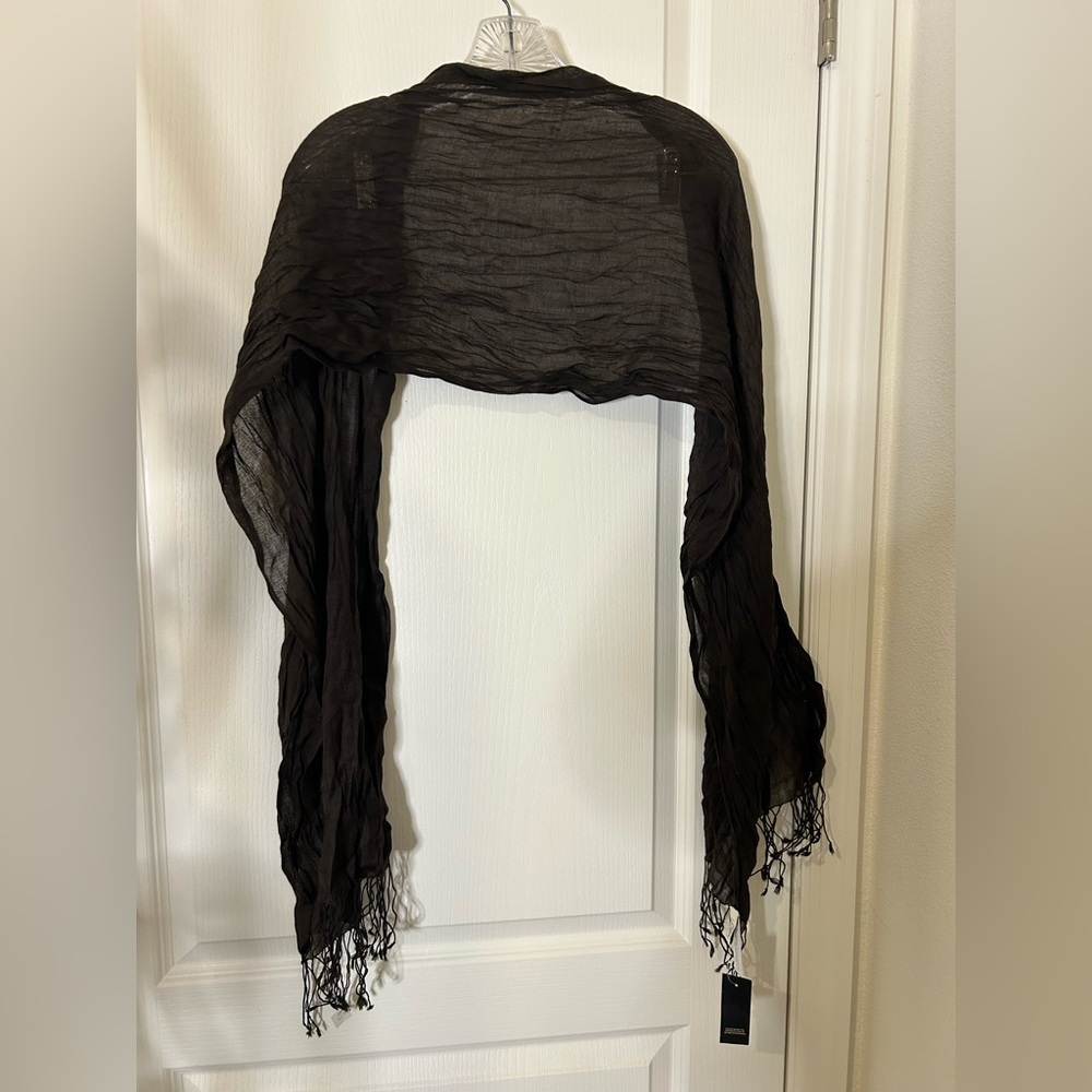 Ann Taylor LOFT Brown Sheer Wrap scarf wool/viscose